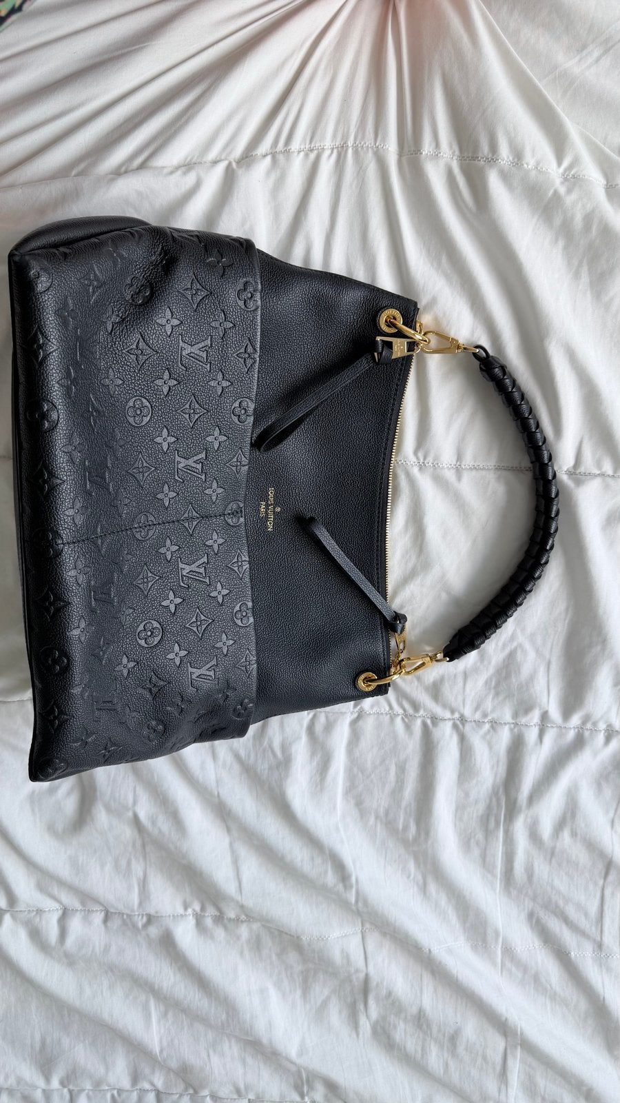 Louis Vuitton Maida Hobo MM Zwart Monogram Empreinte, Ophalen of Verzenden, Zo goed als nieuw, Zwart, Handtas