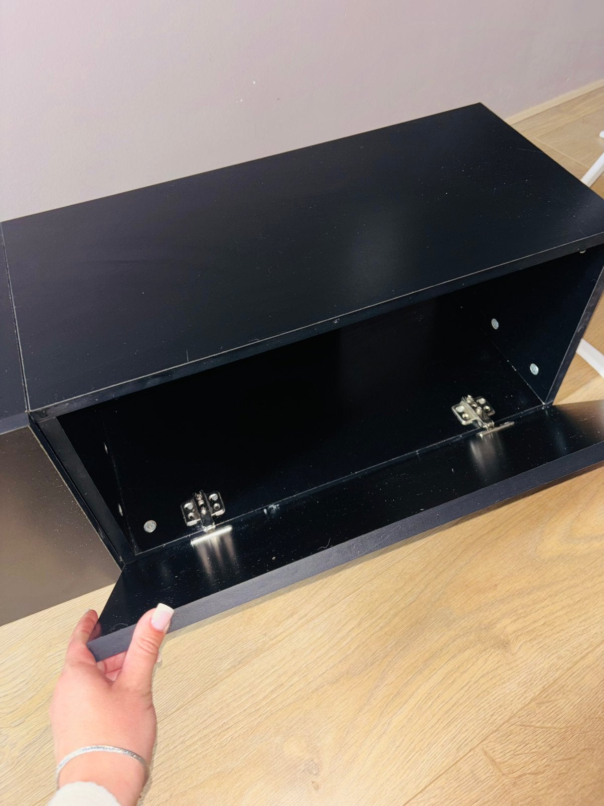 Zwart TV wand meubel, Ophalen, 25 tot 50 cm, Minder dan 100 cm