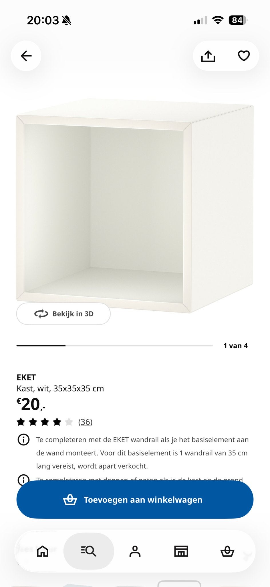 IKEA Eket kast 3x wit - zo goed als nieuw, Ophalen, Zo goed als nieuw