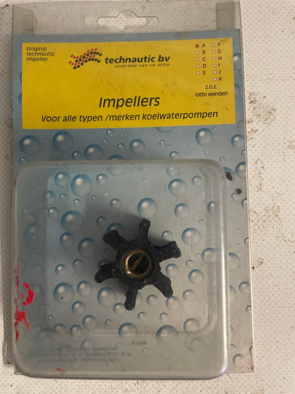 Technautic Impeller voor koelwaterpompen, Watersport en Boten, Ophalen, Nieuw, Motor en Techniek