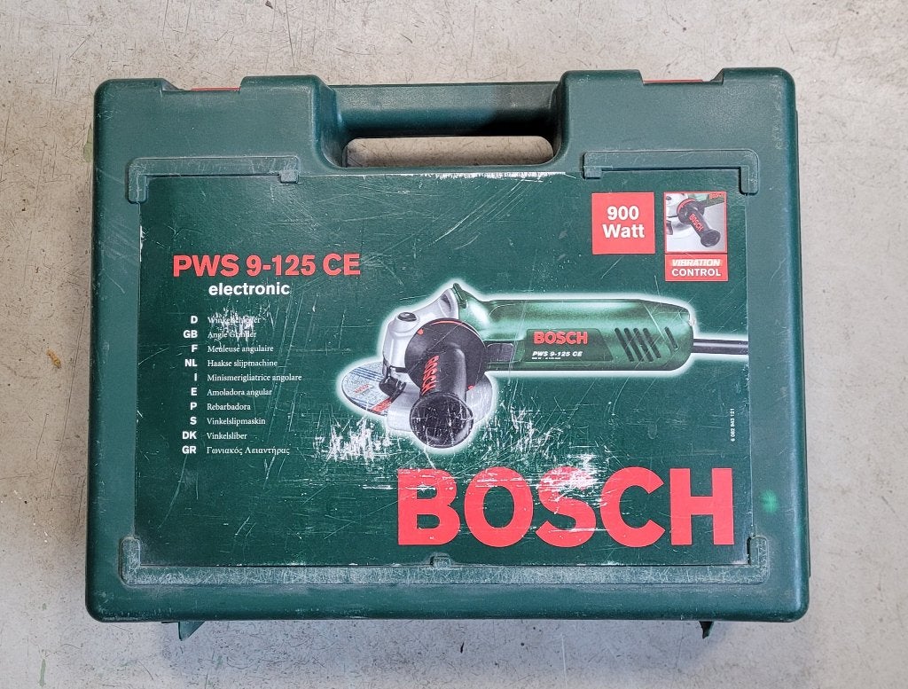 Haakse slijpmachine Bosch PWS 9-125 CE  230V, Ophalen of Verzenden, Gebruikt, 700 tot 1000 watt, Haakse handslijpmachine