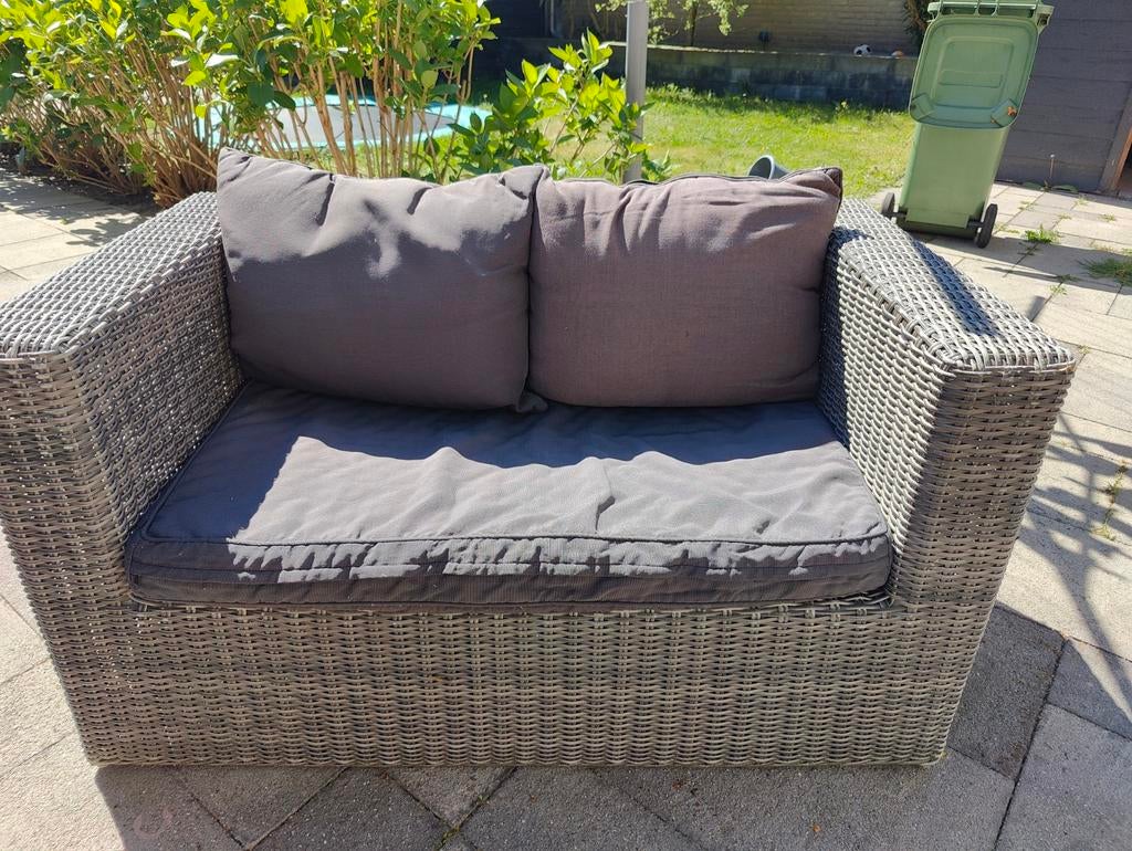 GRATIS tuinset met 2 stoelen, bank en 2 tafeltjes, Ophalen, Gebruikt, Bank