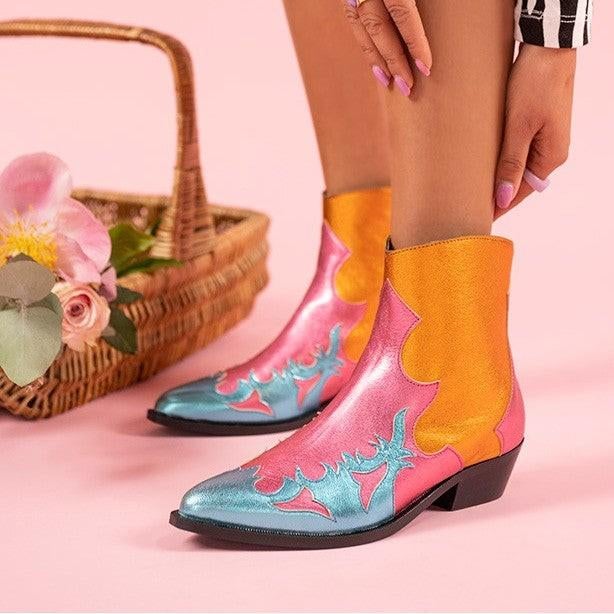 Roze/ blauw/ oranje metallic DWRS western laarzen! (NIEUW!), DWRS, Lage of Enkellaarzen, Nieuw, Ophalen of Verzenden