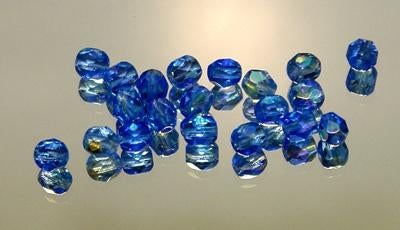 Vintage Boheems AB facet geslepen kralen blauw / 1009, Hobby en Vrije tijd, Kralen en Sieraden maken, Ophalen of Verzenden, Zo goed als nieuw