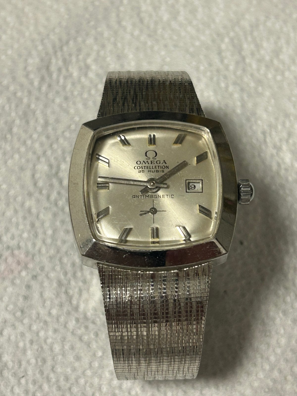 Vintage Omega Constellation Polshorloge 25 Rubis Antimagneti, Overige merken, Gebruikt, Staal, Polshorloge