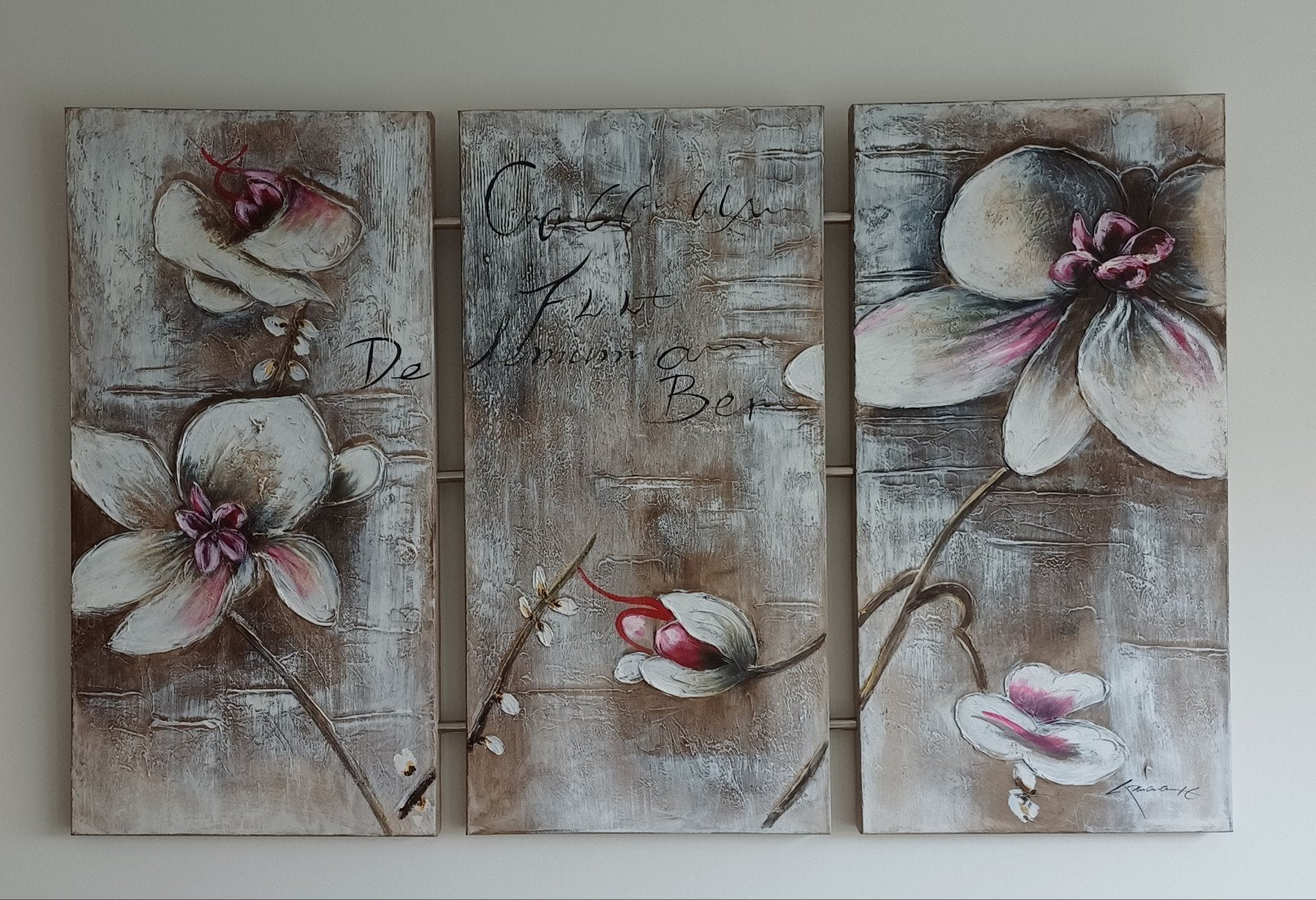 Schilderij met bloemen en tekst, Ophalen