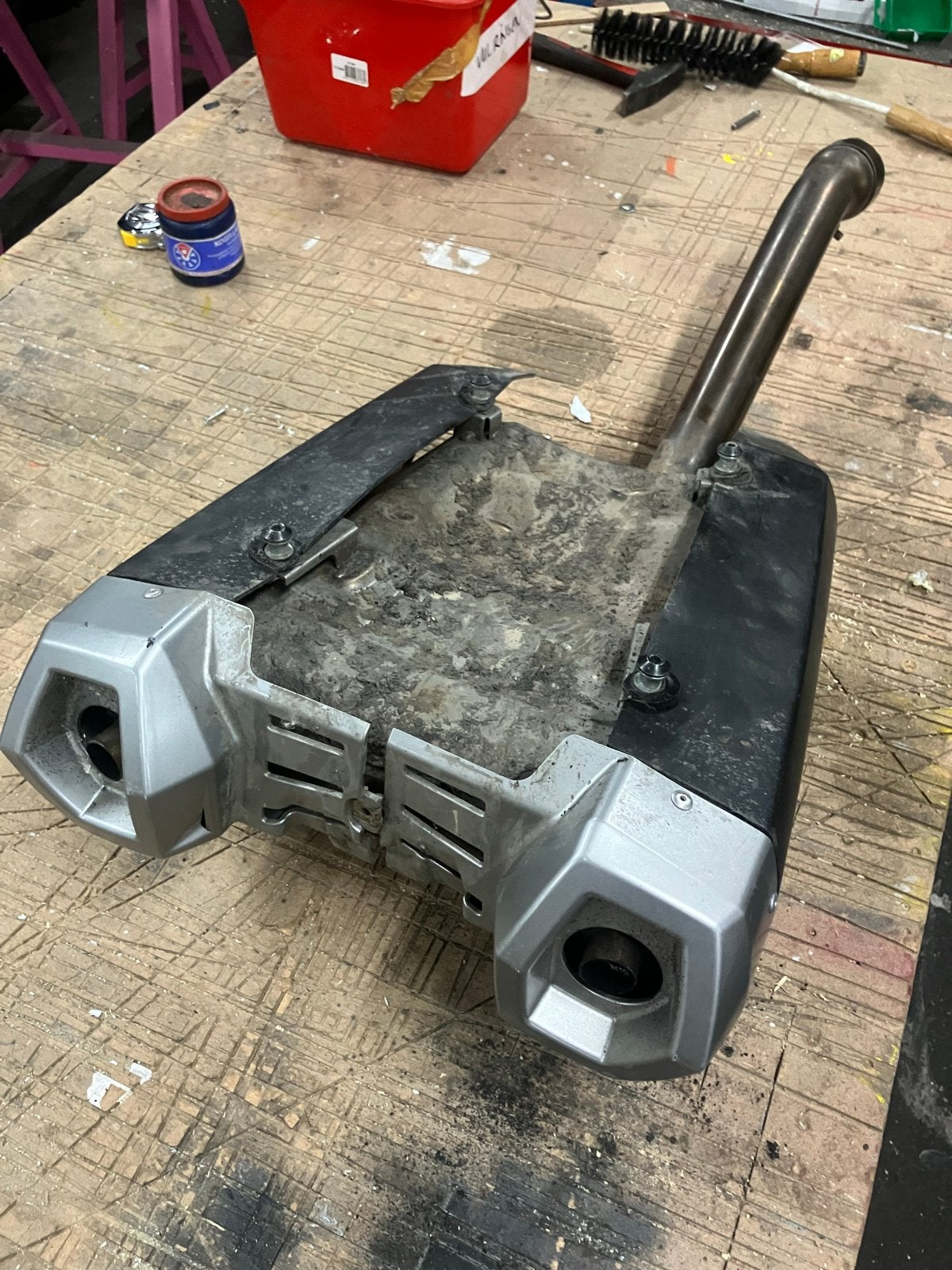 Originele uitlaat Yamaha XT660Z Tenere, Motoren, Ophalen, Gebruikt