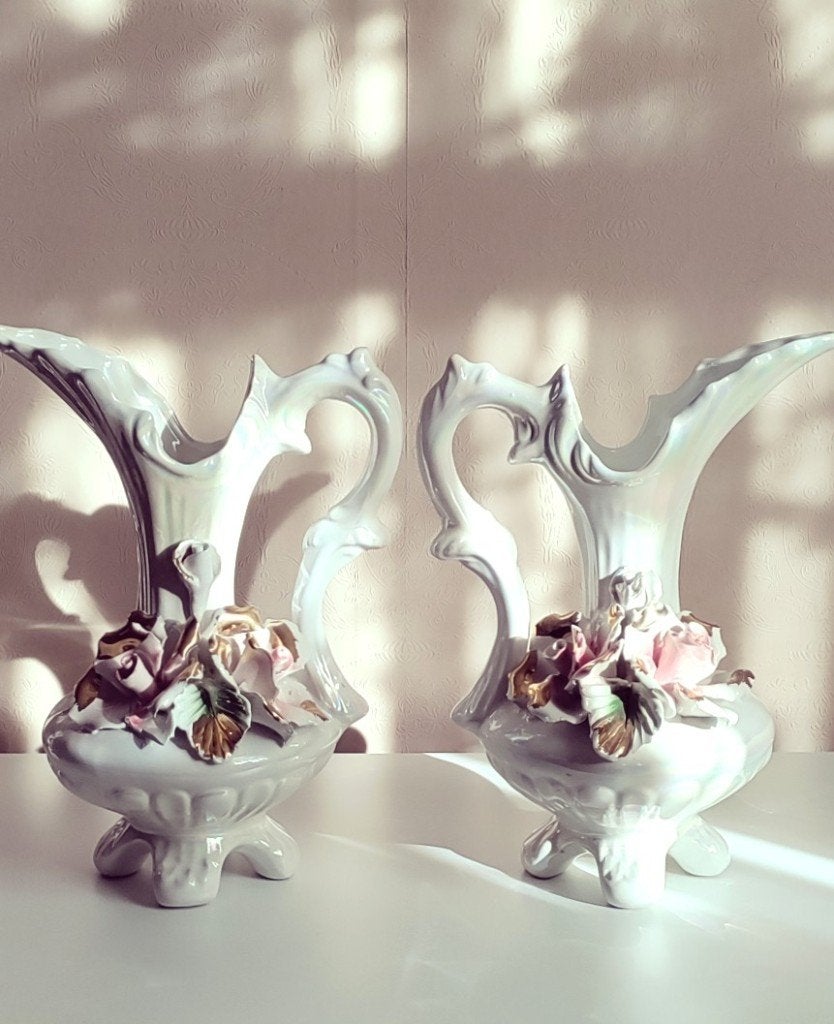 VINTAGE PORSELEINEN CAPODIMONTE ITALY VAZEN, Antiek en Kunst, Ophalen of Verzenden