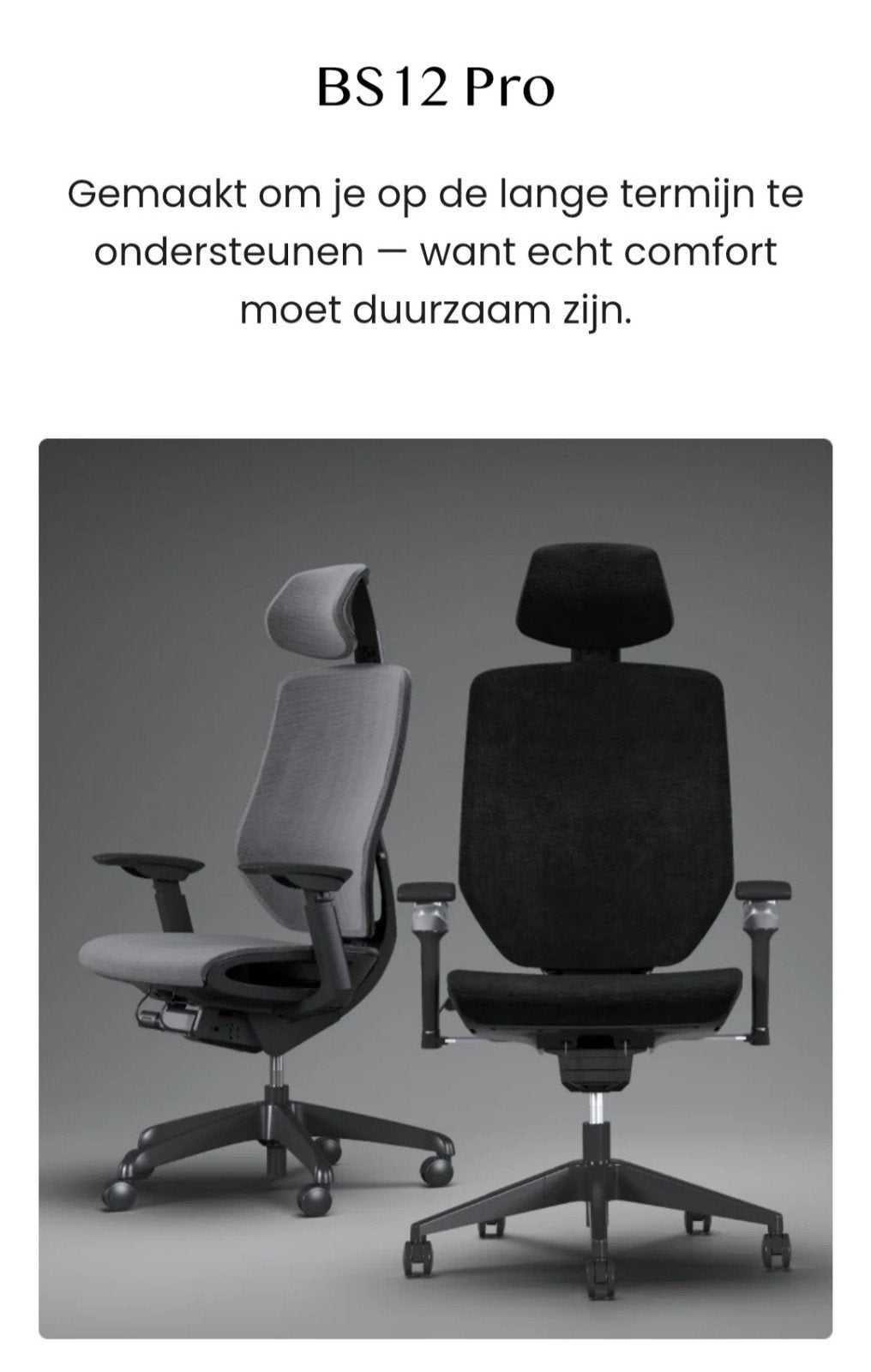 flexispot bs12pro ergonomische bureaustoel, Ophalen, Zwart, Nieuw, Bureaustoel