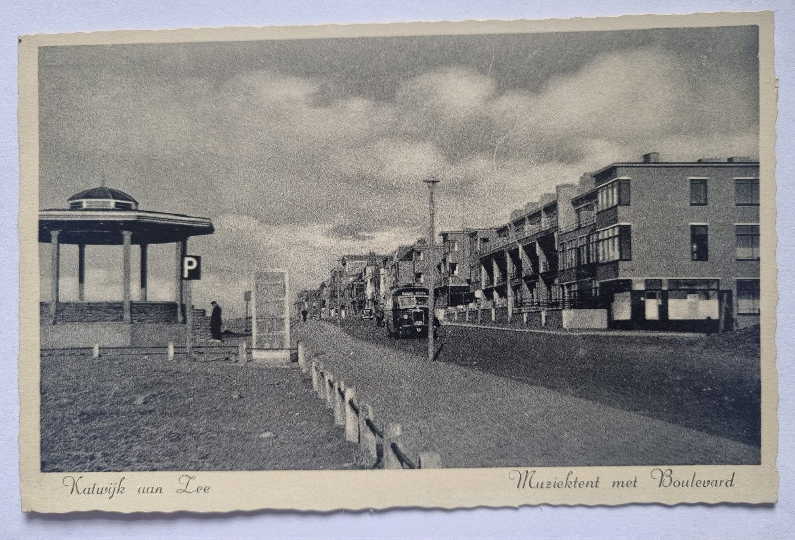 Katwijk aan Zee - Muziektent met Boulevard, Ophalen of Verzenden, 1920 tot 1940, Ongelopen, Zuid-Holland