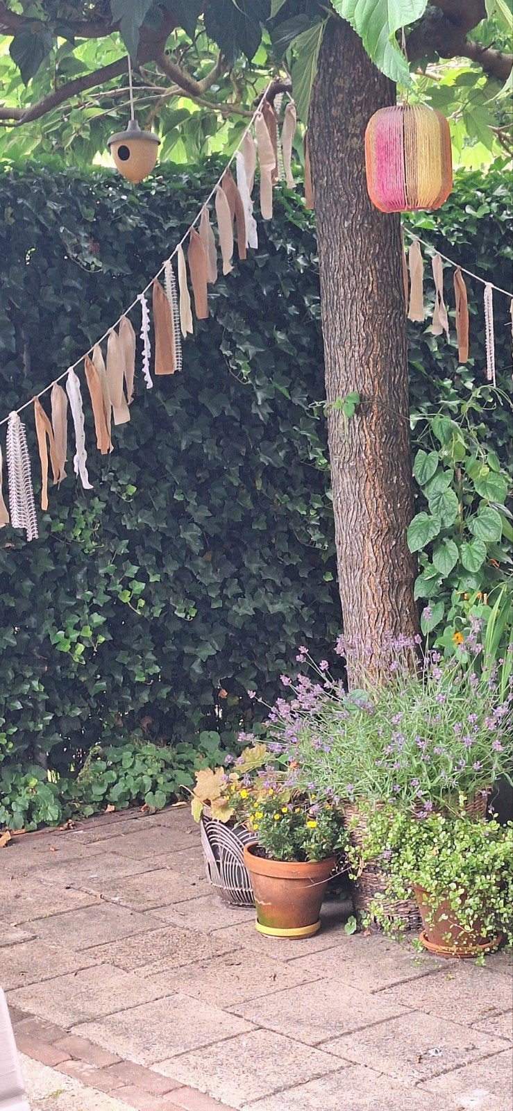 Mooi tasselslinger van natuurtinten, Tuin en Terras, Tuinwanddecoratie, Ophalen of Verzenden, Nieuw