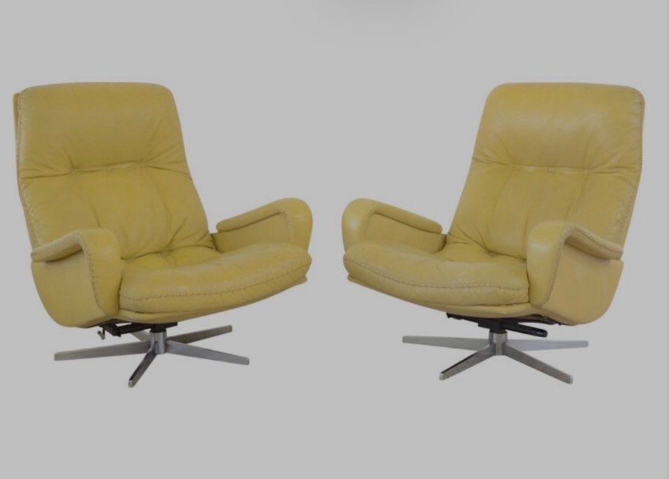 Vintage Desede 231 fauteuil - Draaibare leren stoel, Ophalen, Gebruikt, Overige kleuren, Leer