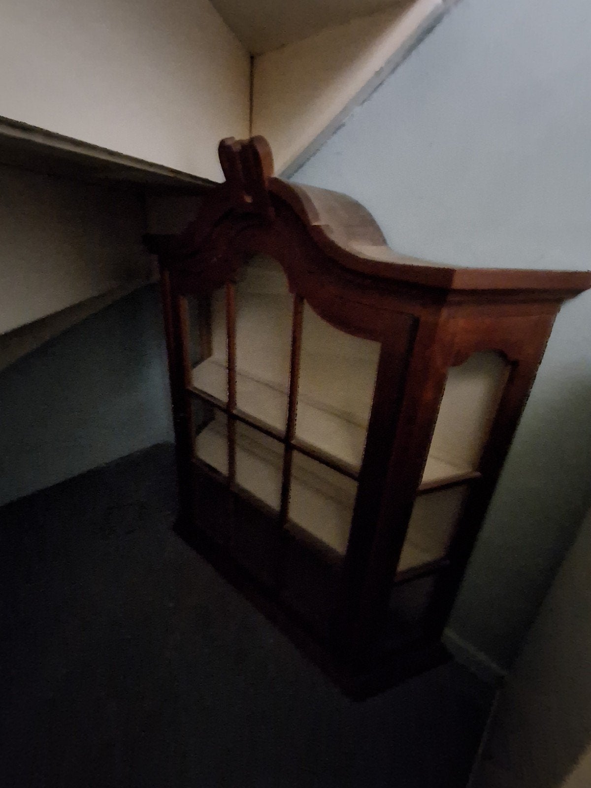 Antiek Houten Vitrinekastje - Hangmodel, Ophalen of Verzenden