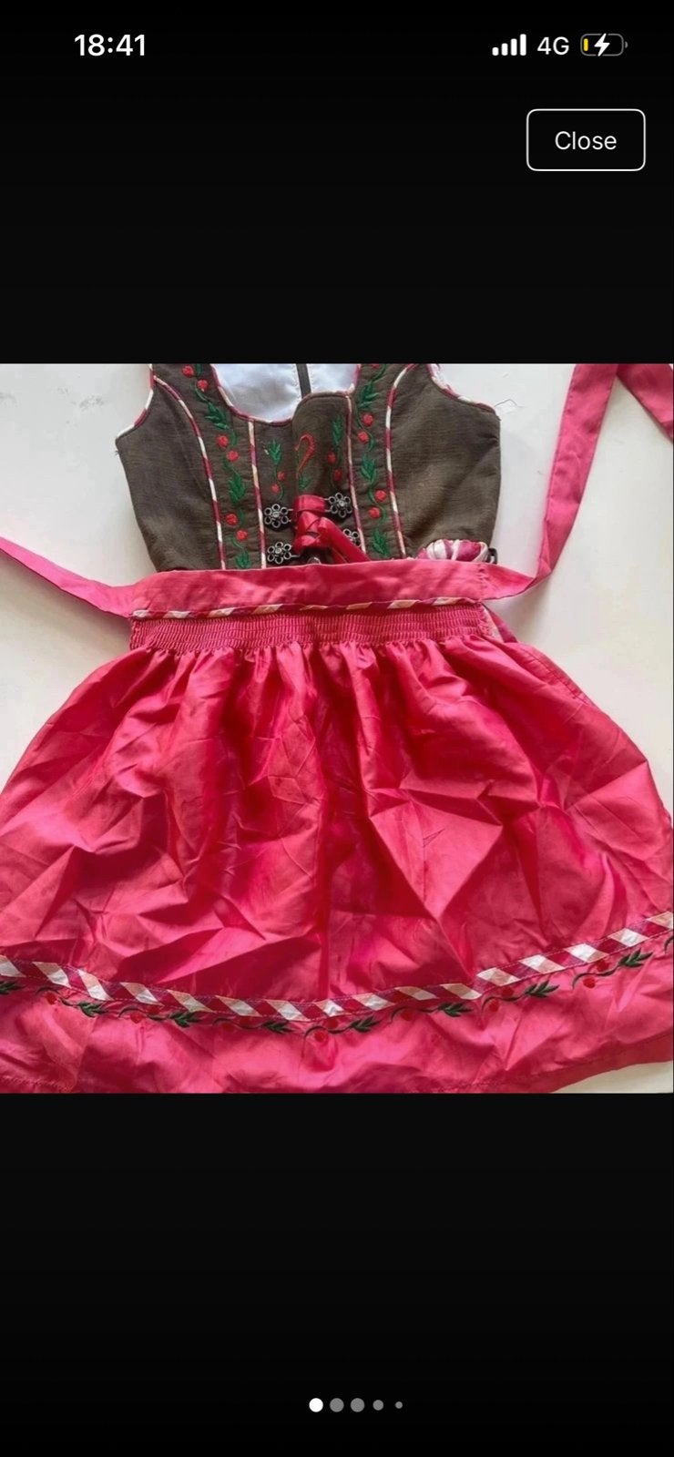 Lekra Country Life Dirndl Jurk Maat 6 jaar out, Bruin, Ophalen of Verzenden, Zo goed als nieuw, Knielengte