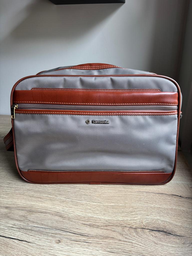 Vintage Samsonite Laptoptas/Business Bag Beige Cognac, 40 tot 60 cm, 30 cm of meer, Bruin, Minder dan 35 cm