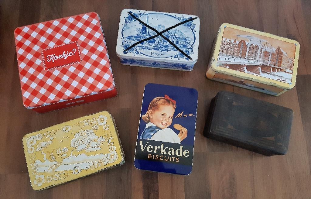 Verkade koekblikken, Verzamelen, Blikken, Ophalen of Verzenden, Gebruikt, Koek(jes), Verkade