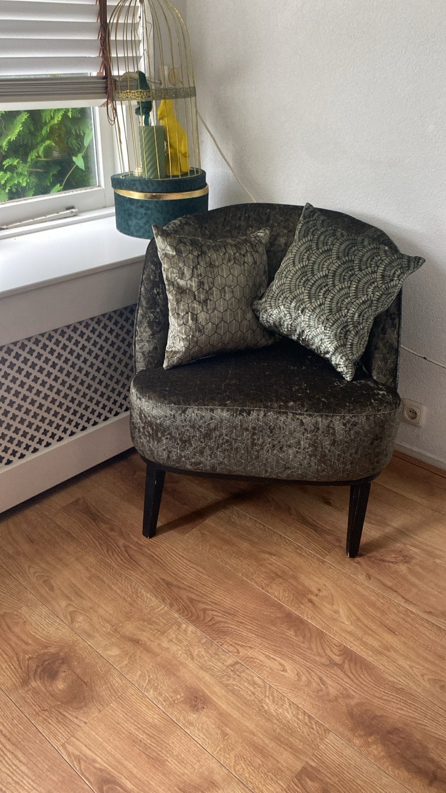 Stijlvolle fauteuil Abby Silver van Keymer/Diga Colmore, Minder dan 75 cm, Ophalen of Verzenden, Zo goed als nieuw, Stof
