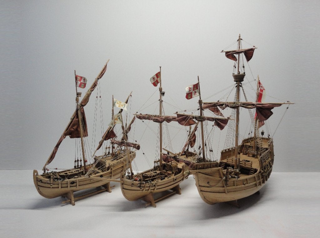 Houten Modelschepen Santa Maria, Pinta en Nina, Hobby en Vrije tijd, Ophalen