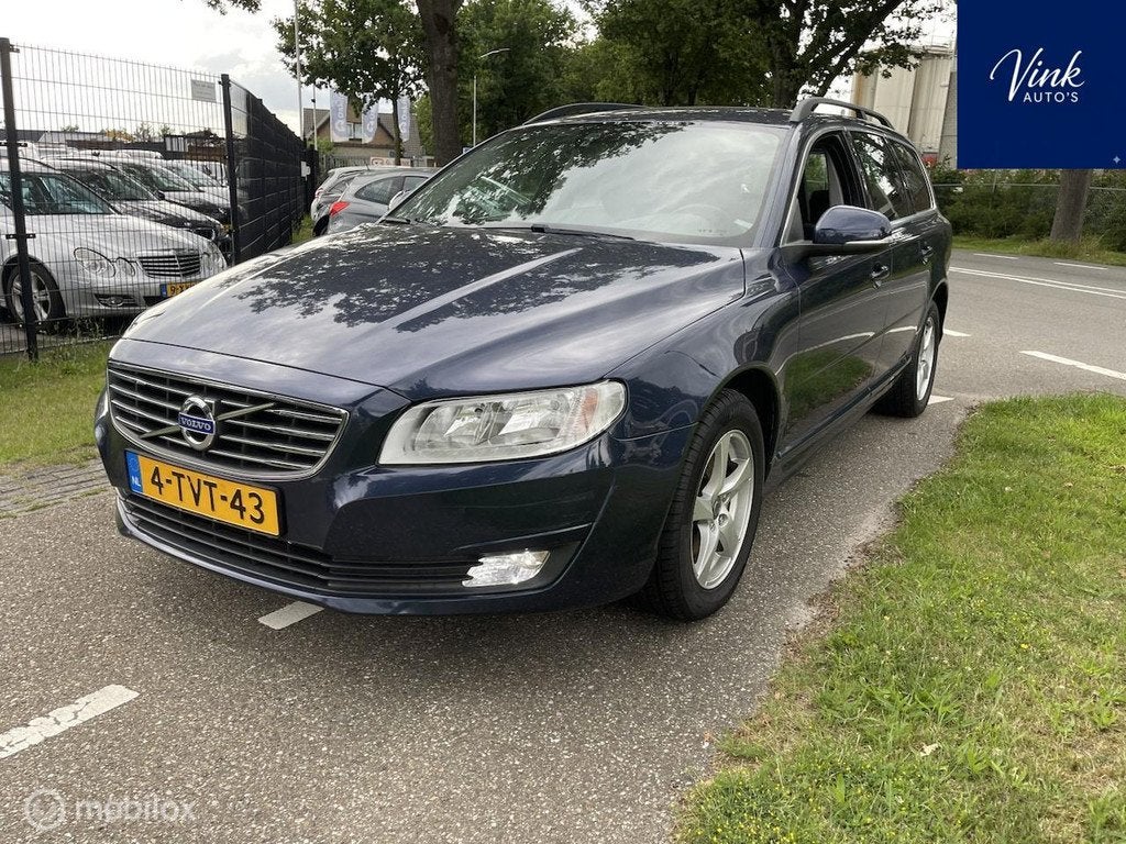 Volvo V70 2.0 D4 Summum | Dealer onderhouden | Distributieri, Auto's, Voorwielaandrijving, 4 cilinders, Blauw, Leder en Stof