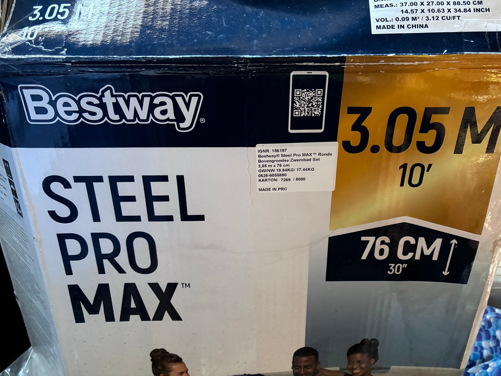 Bestway Steel Pro MAX Rond Opzetzwembad Set 3.05m x 76cm, Ophalen, Minder dan 80 cm, Rond, 300 cm of meer