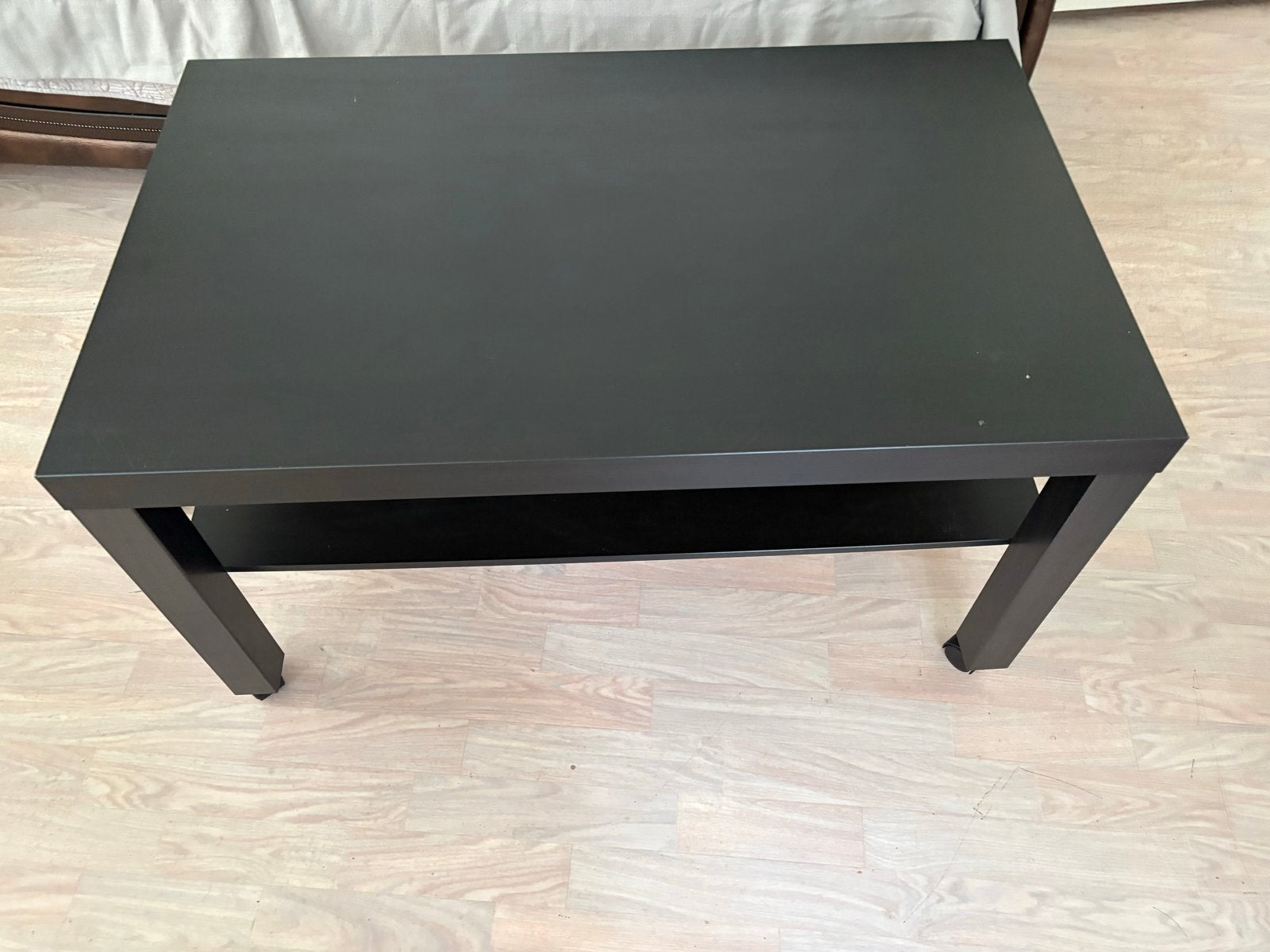 IKEA LACK salontafel zwartbruin op wielen, Ophalen, Gebruikt, 50 tot 100 cm, Rechthoekig
