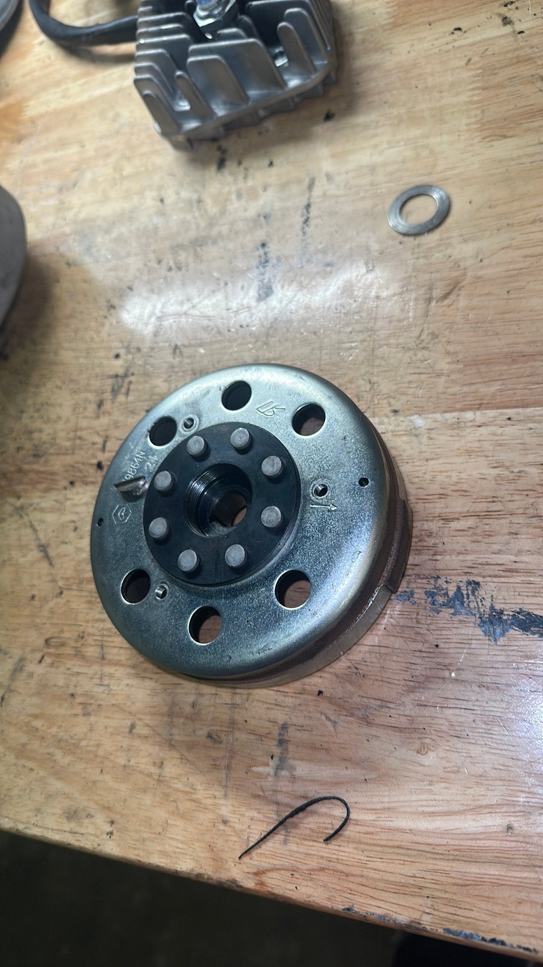 Ddl afgedraaid vliegwiel piaggio 2t 50cc, Ophalen of Verzenden