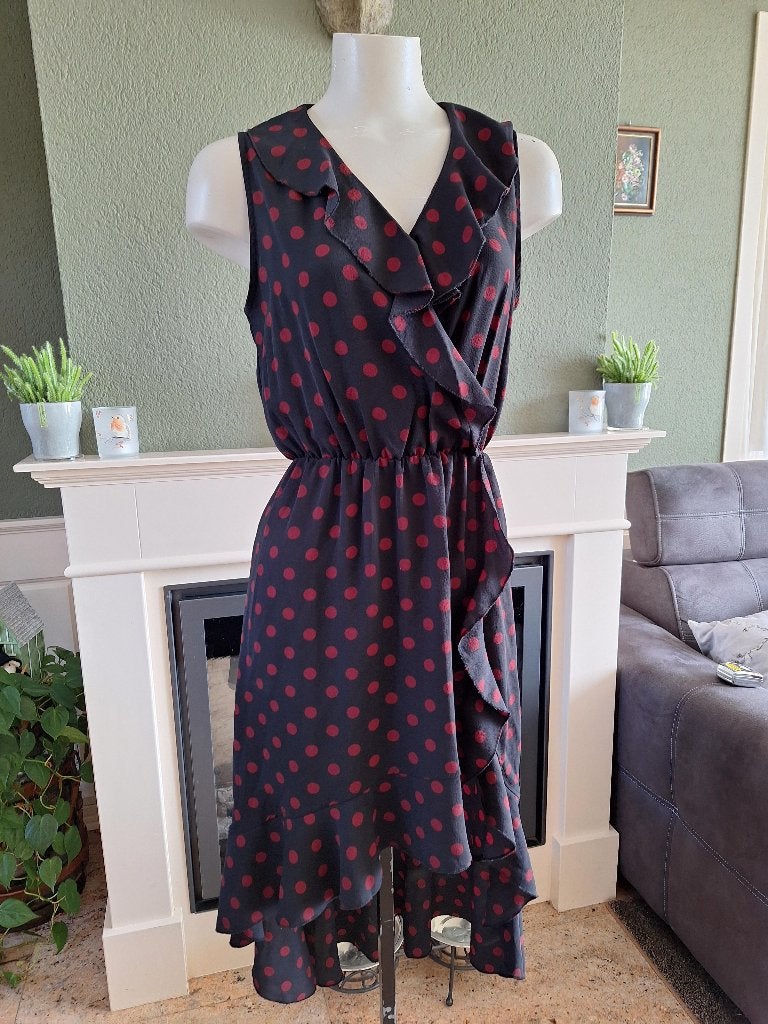 Mixeri polkadot flamengo achtige jurk M 40 38, Maat 38/40 (M), Verzenden, Zwart, Mixeri