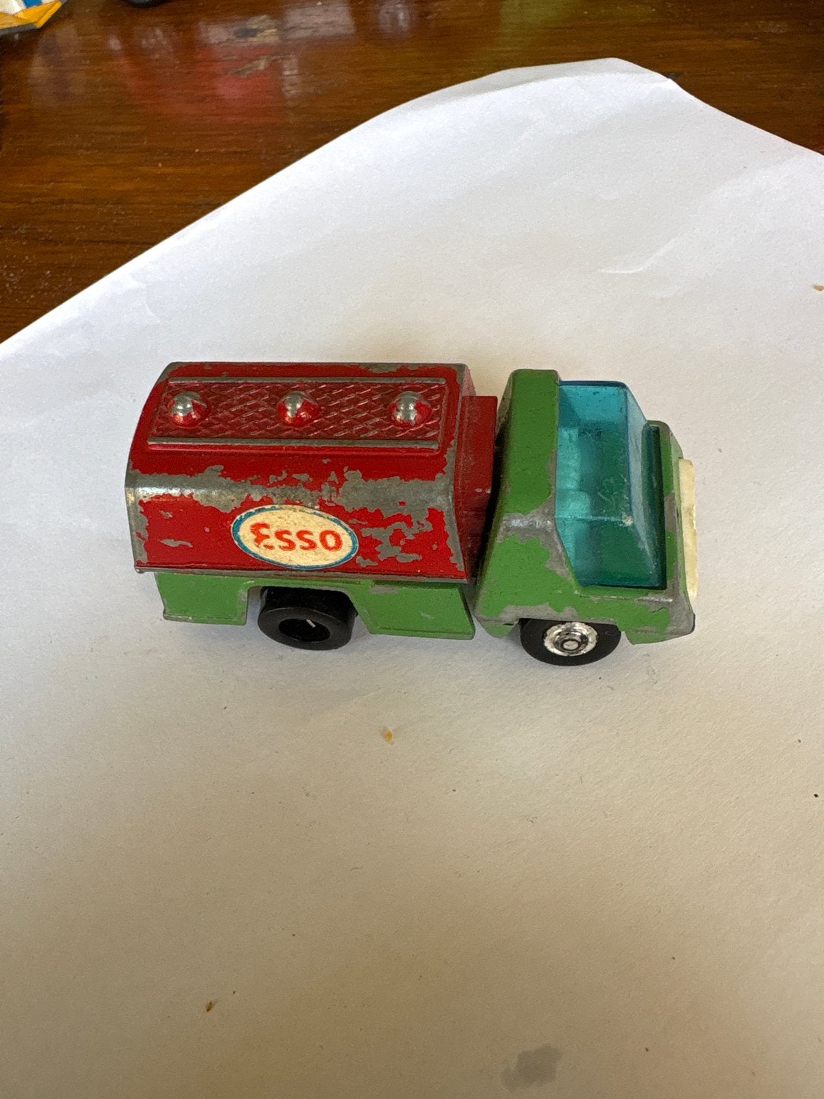 Vintage Matchbox Esso Tankwagen - Groen/Rood, Ophalen