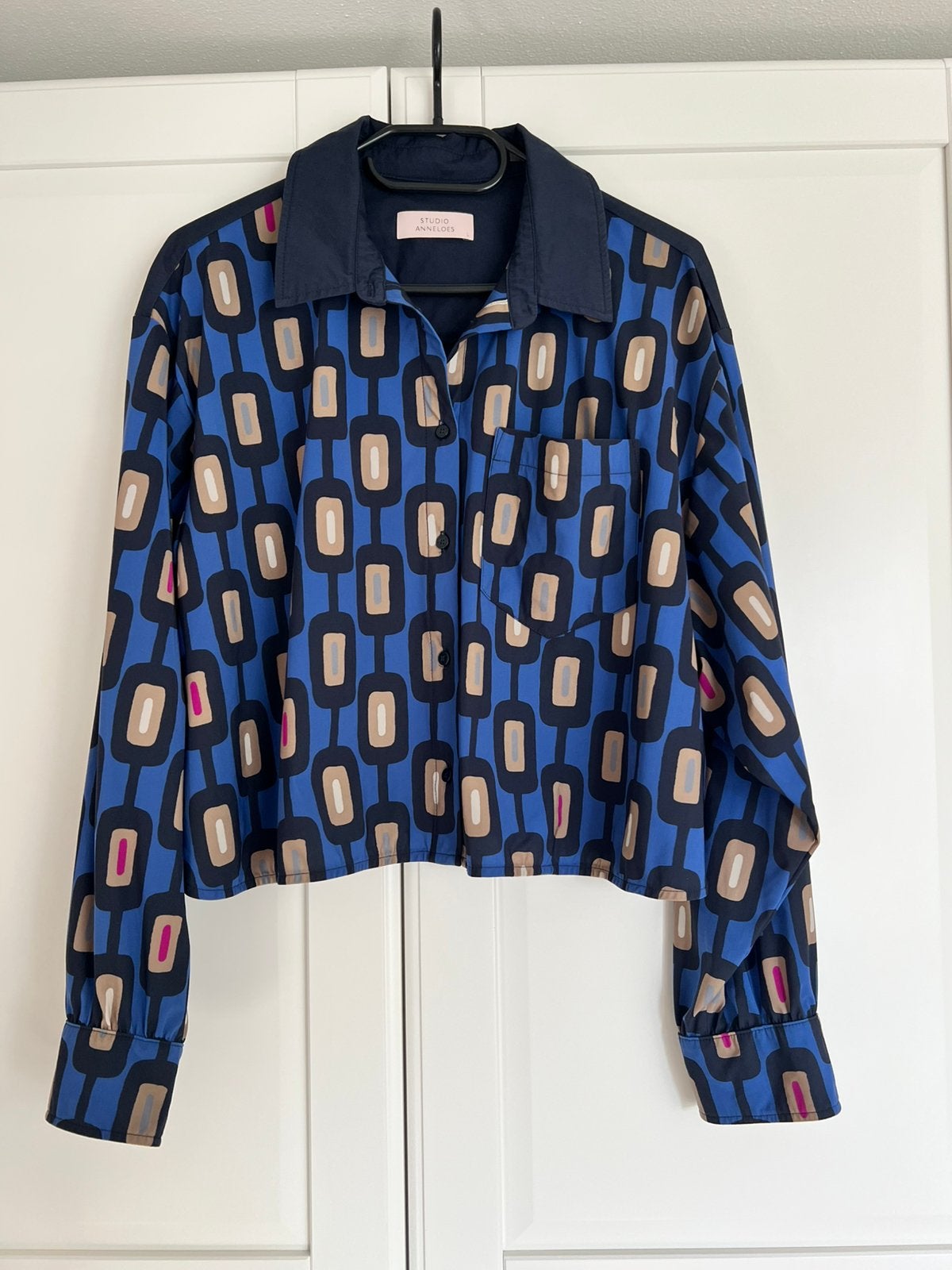 Studio anneloes dion chain blouse L multicolor, Blauw, Maat 42/44 (L), Ophalen of Verzenden, Zo goed als nieuw