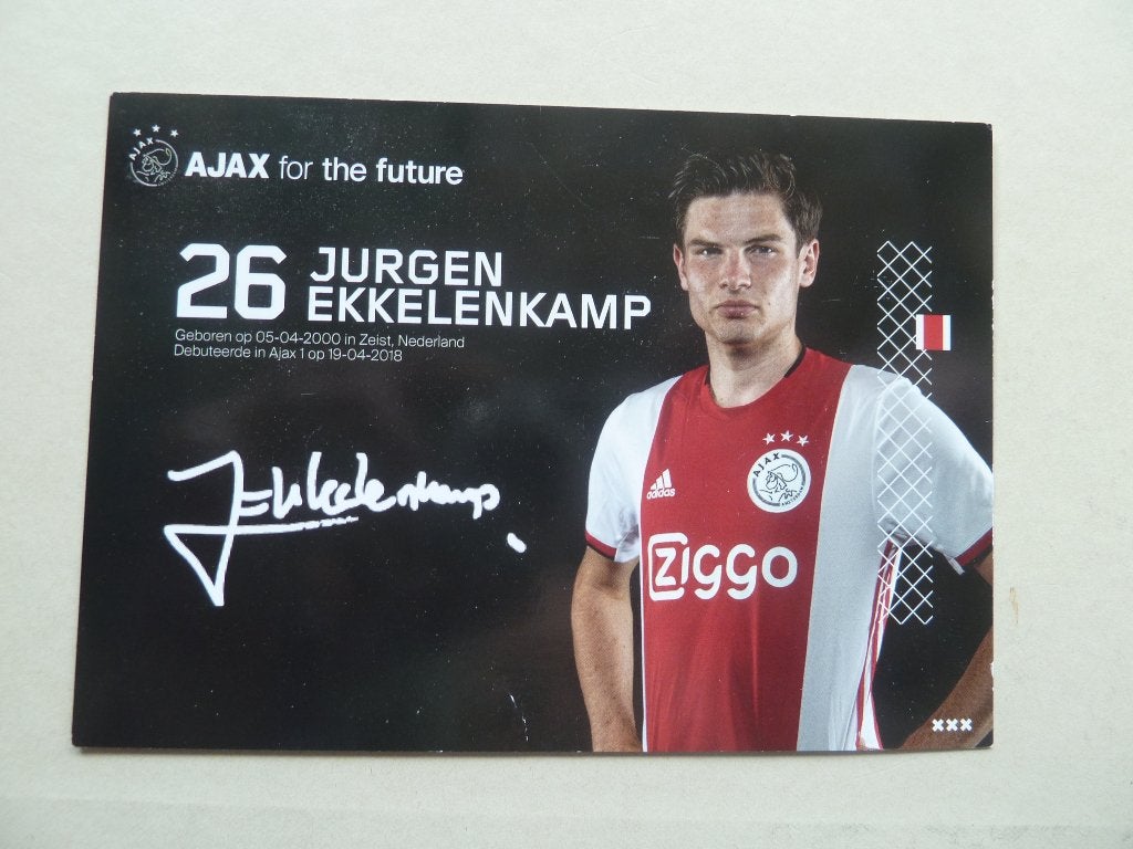 Spelerskaart. Jurgen.Ekkelenkamp   Ajax.   2019/2020, Ophalen of Verzenden, Zo goed als nieuw, Ajax, Spelerskaart