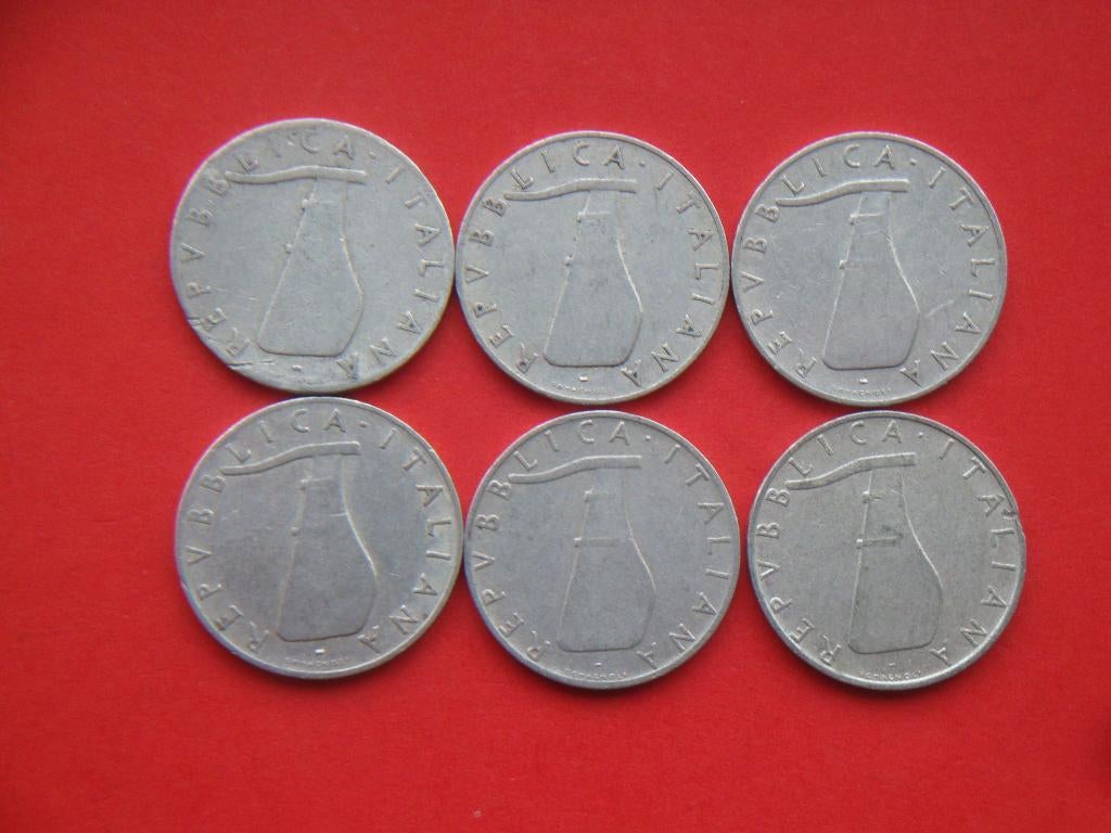 Kavel Italië setje munten 5 Lire 1951 / 1973., Verzenden, Italië, Setje
