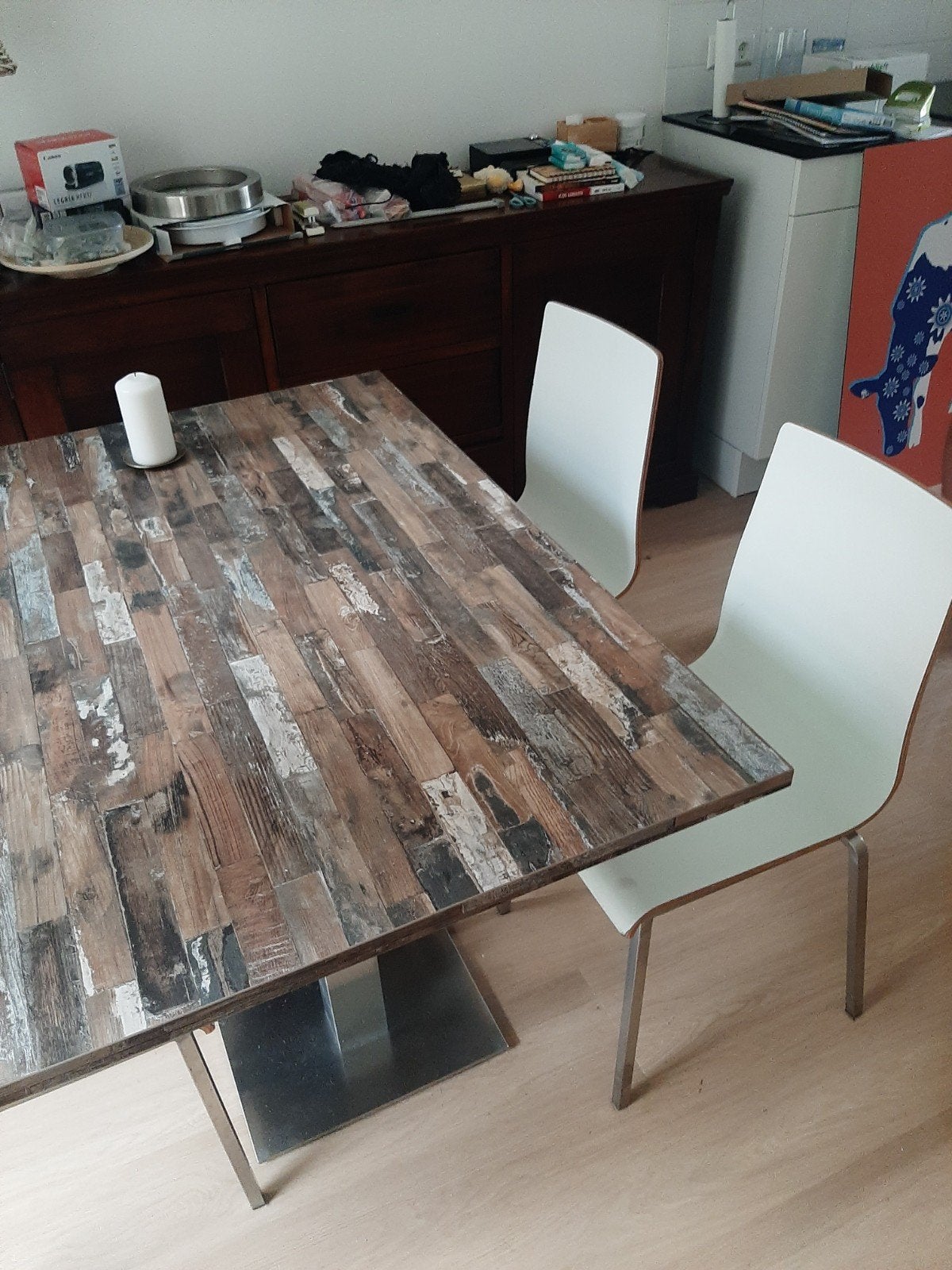 Eethoek- Tafel met 4 stoelen, Huis en Inrichting, Ophalen, Gebruikt, 4 tot 6 stoelen