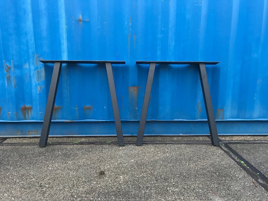 Matzwarte stalen U eettafel poten + bar & bistro tafel poten, Ophalen, 200 cm of meer, 50 tot 100 cm, Zo goed als nieuw