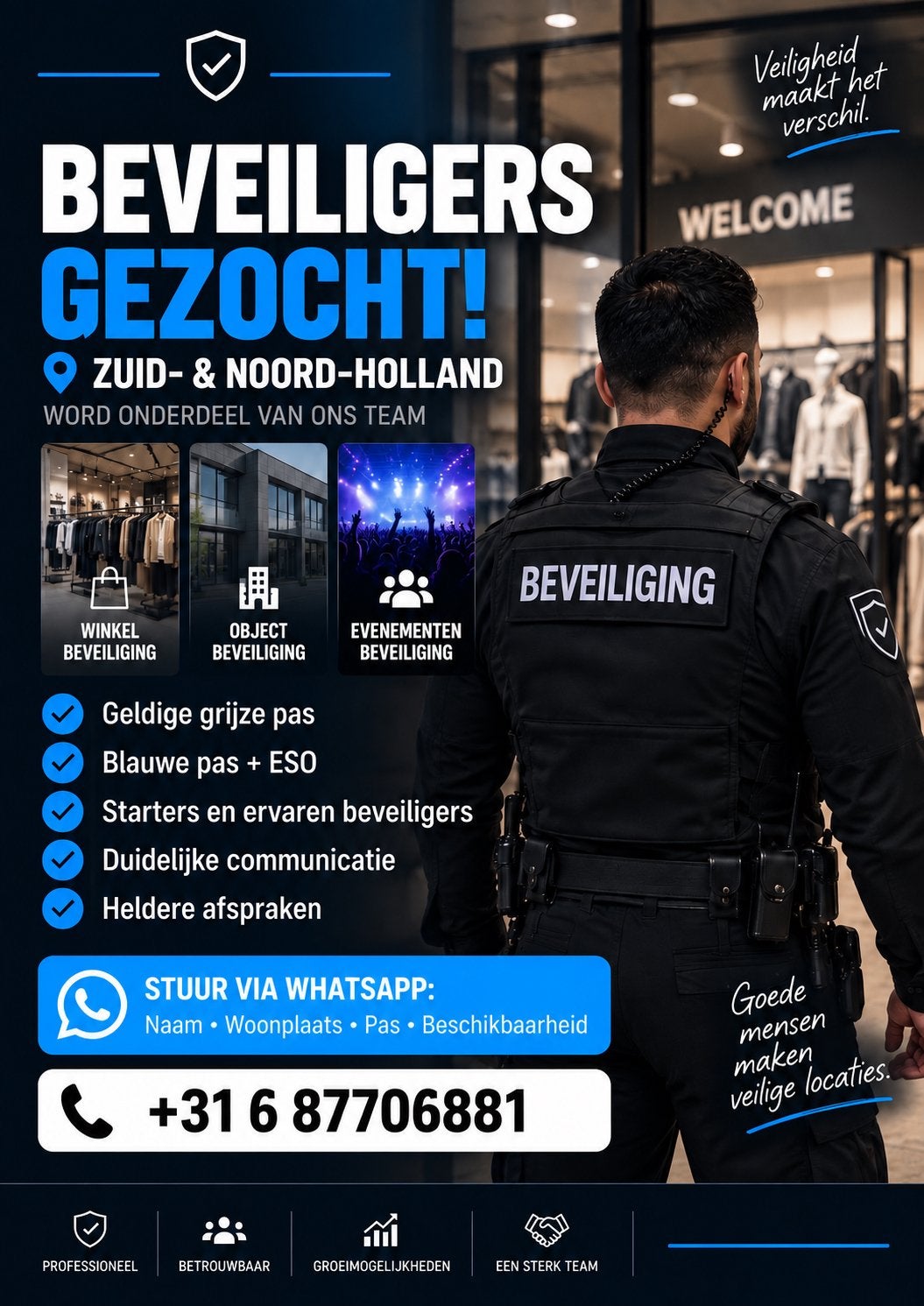 Beveiligers Gezocht: Noord-Holland, Zuid-Holland, Vacatures