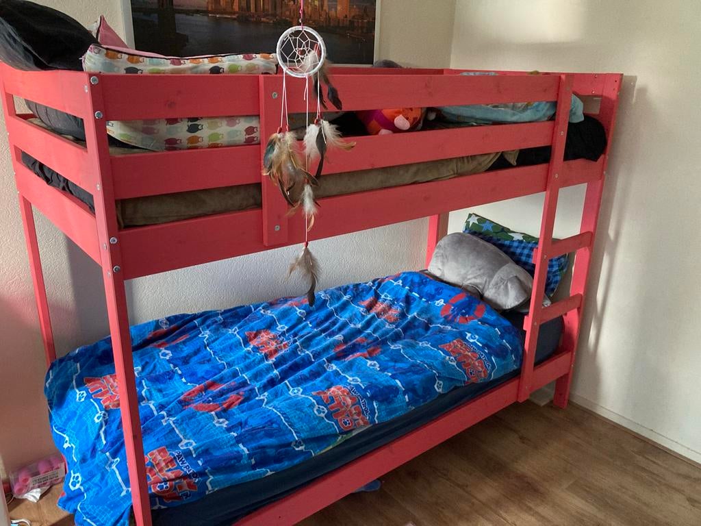 Leuk kinder stapelbed 206x97x157cm met bodem en matras, Kinderen en Baby's, Kinderkamer | Stapelbedden en Hoogslapers, Ophalen of Verzenden