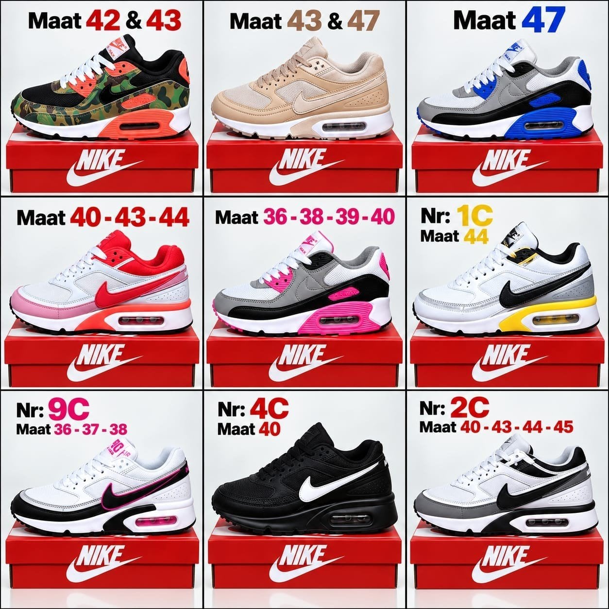 Nike air max BW classic 36 tm 47 verschillende kleuren, Ophalen of Verzenden, Nieuw, Overige kleuren, Sneakers of Gympen