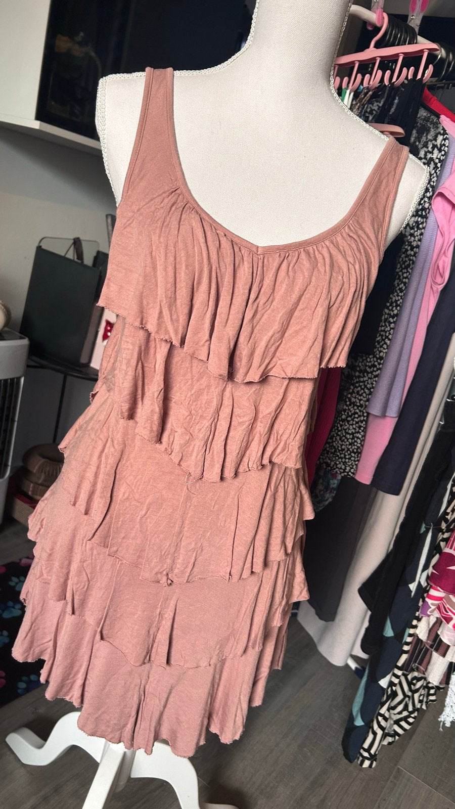 ONLY jurk met ruches en extra onderrok - Maat M, Maat 38/40 (M), Ophalen of Verzenden, Roze, Gedragen