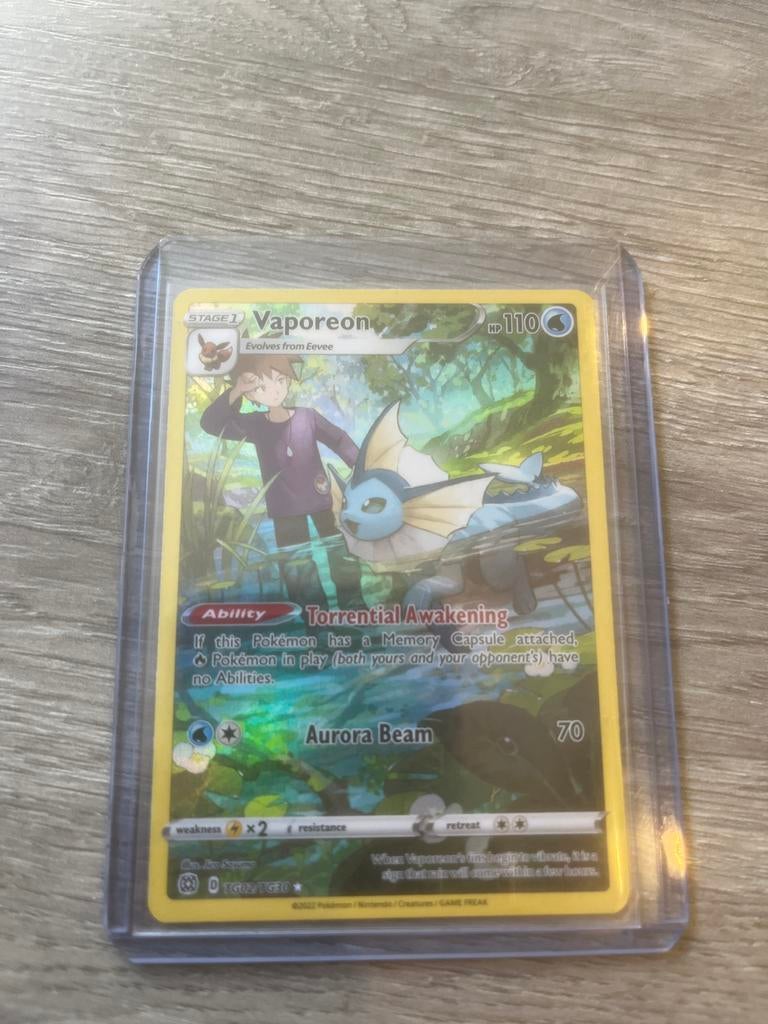 Vaporeon Pokémon Kaart - Geen schade, Hobby en Vrije tijd, Verzamelkaartspellen | Pokémon, Ophalen, Zo goed als nieuw, Losse kaart
