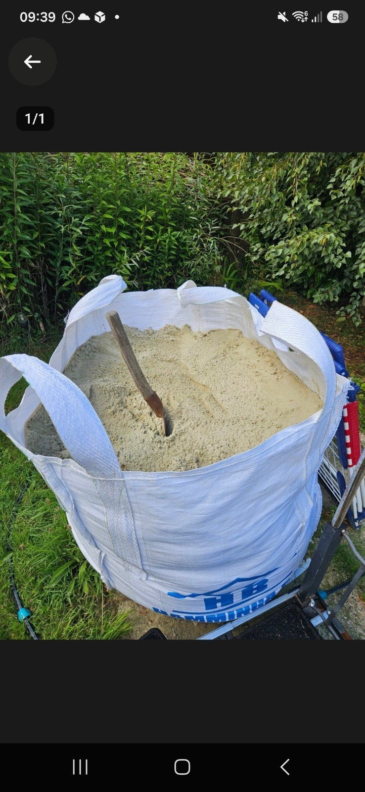 Gratis zand in big bag, bijna vol, Tuin en Terras, Ophalen