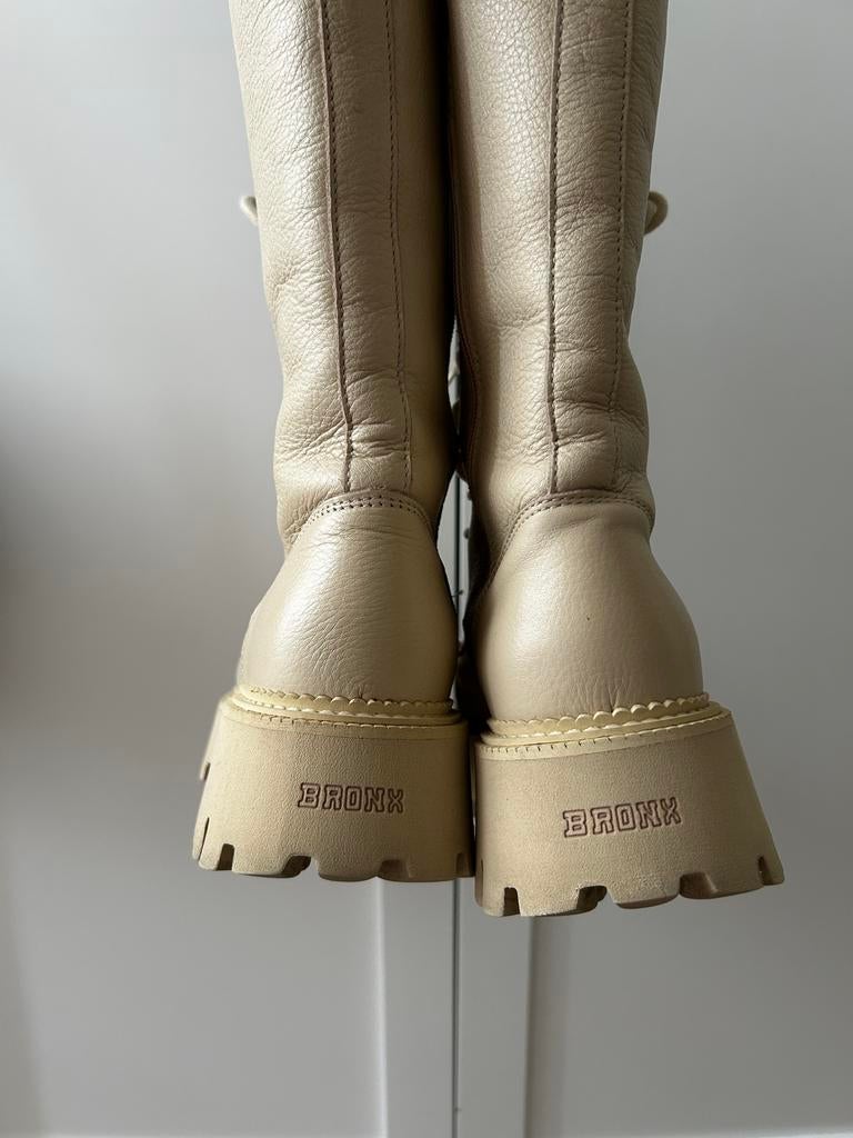 Bronx leren schoenen, Ophalen of Verzenden, Gedragen, Beige, Lage of Enkellaarzen