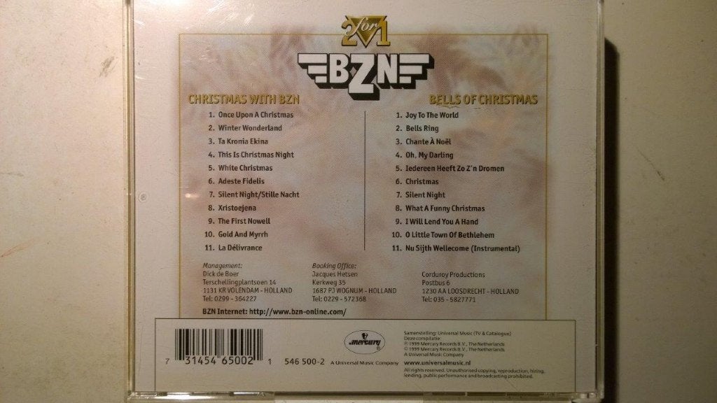 BZN - 2 For 1 (Christmas With BZN & Bells Of Christmas), Cd's en Dvd's, Ophalen of Verzenden, Zo goed als nieuw, Kerst, Album
