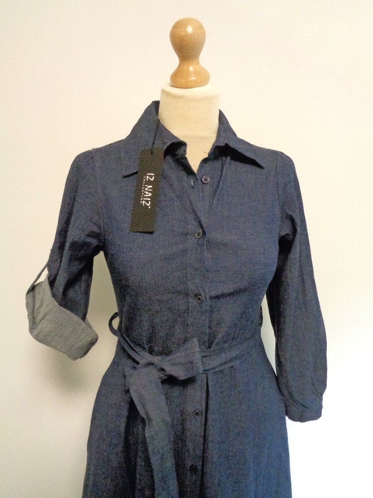 jurk Iz Naïz, Blauw, Ophalen of Verzenden, Maat 34 (XS) of kleiner, Onder de knie