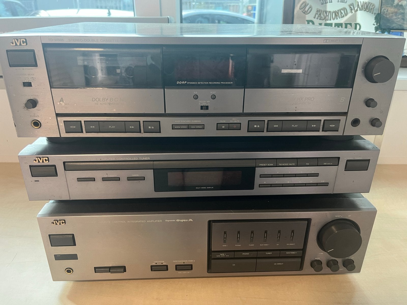 JVC Stereo Set: Cassettedeck, Tuner, Versterker, Audio, Tv en Foto, Ophalen, Gebruikt, Losse componenten, Cassettedeck