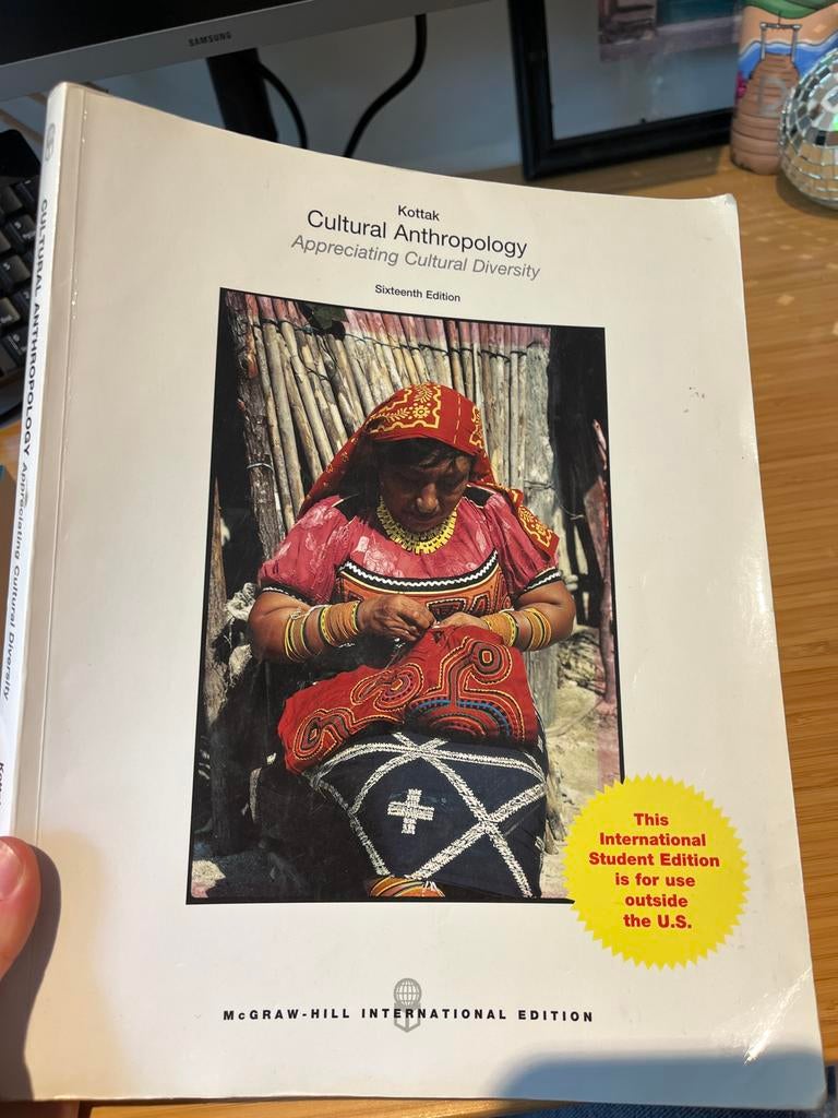 Studieboek Cultural Anthropology Kottak 16e editie, Ophalen, Gamma, Gelezen, WO