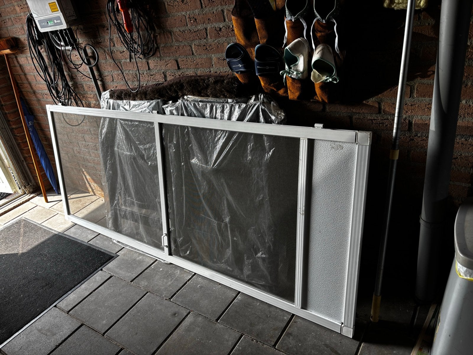 Grote Hordeur Schuifdeur - Aluminium Frame, Ophalen, Gebruikt, 120 cm of meer, Hordeur