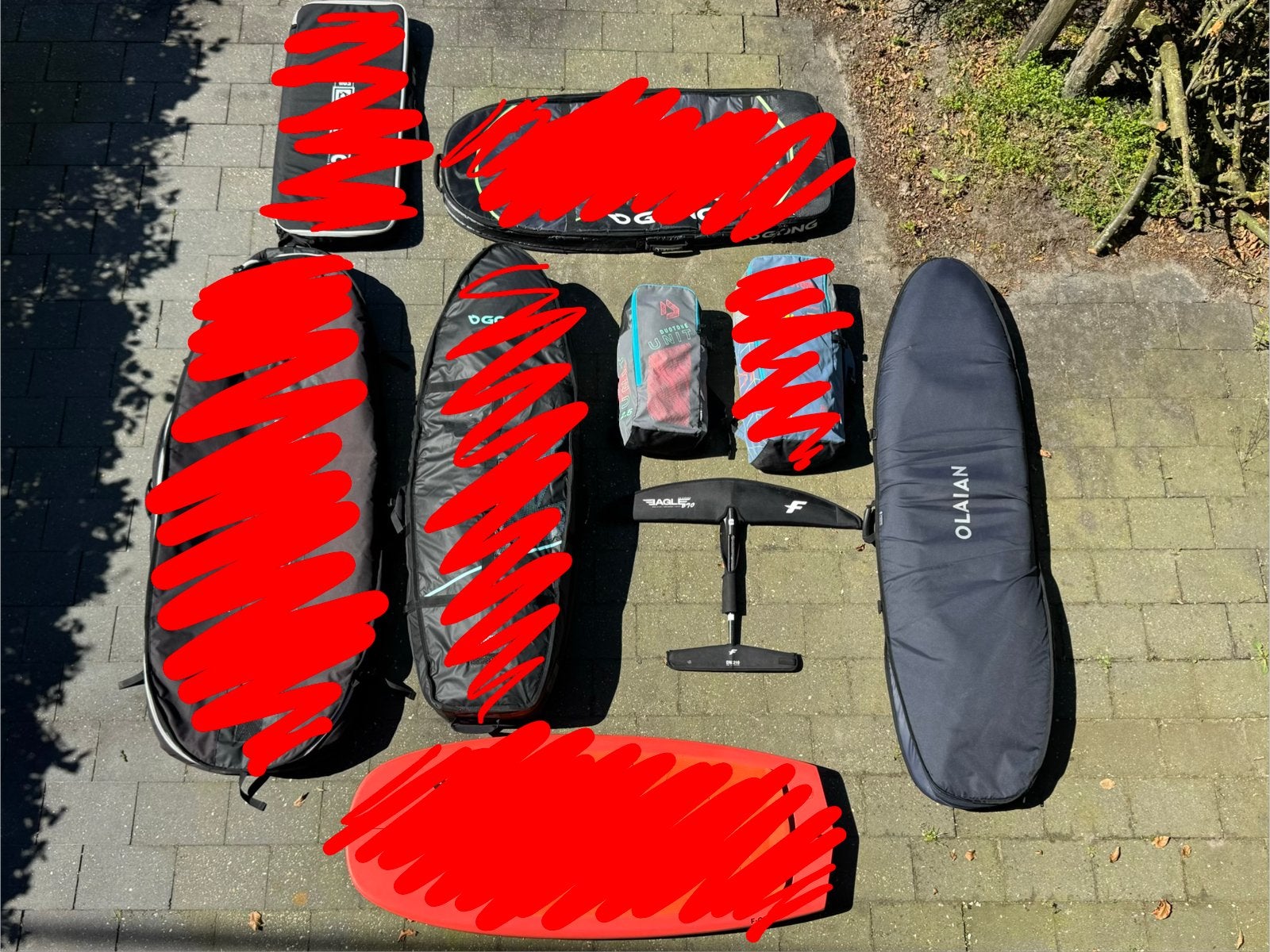 Wingfoil spulletjes (board, foil, wing en boardbags), Watersport en Boten, Wingsurfen, Ophalen, Gebruikt, Wingsurf-accessoire