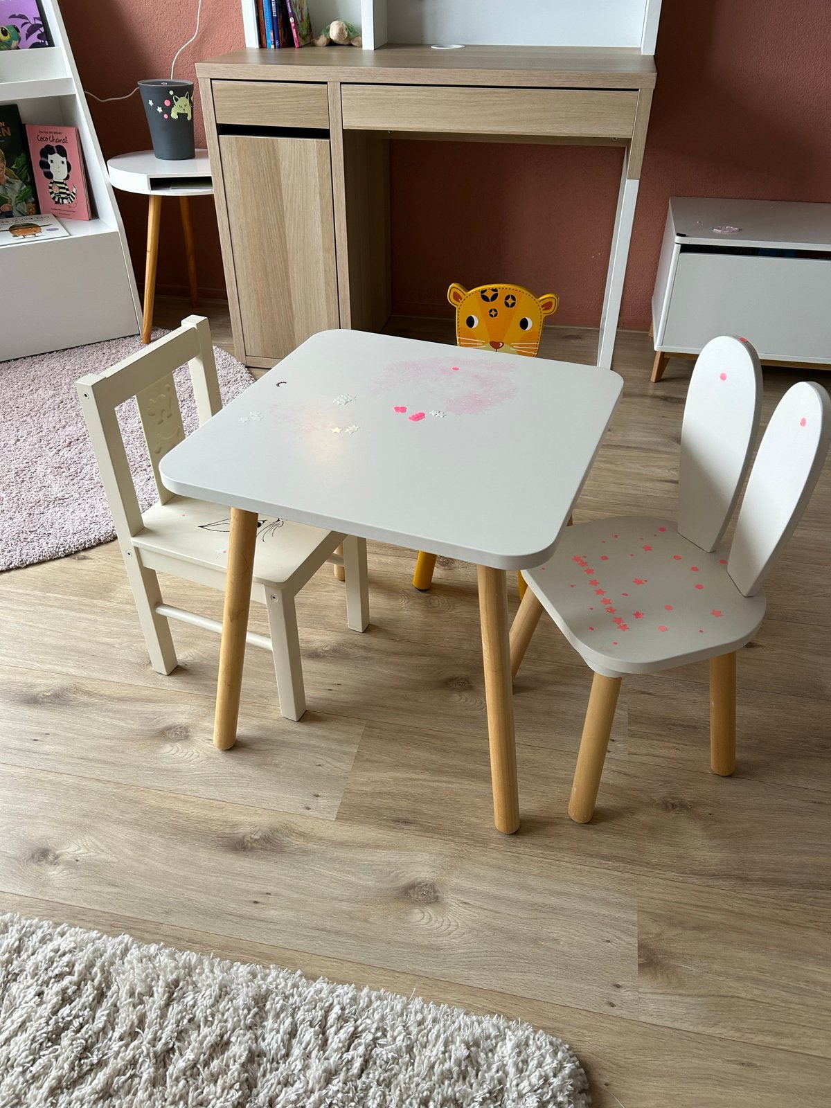 Tafel met 3 stoeltjes (Petite Amelie & IKEA), Ophalen, Gebruikt, Tafel(s) en Stoel(en)