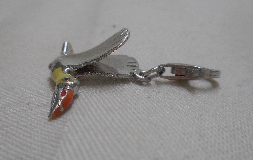 Zilveren afneembare bedel / hanger vogel nr.2208, Overige merken, Verzenden, Zo goed als nieuw, 1 bedel