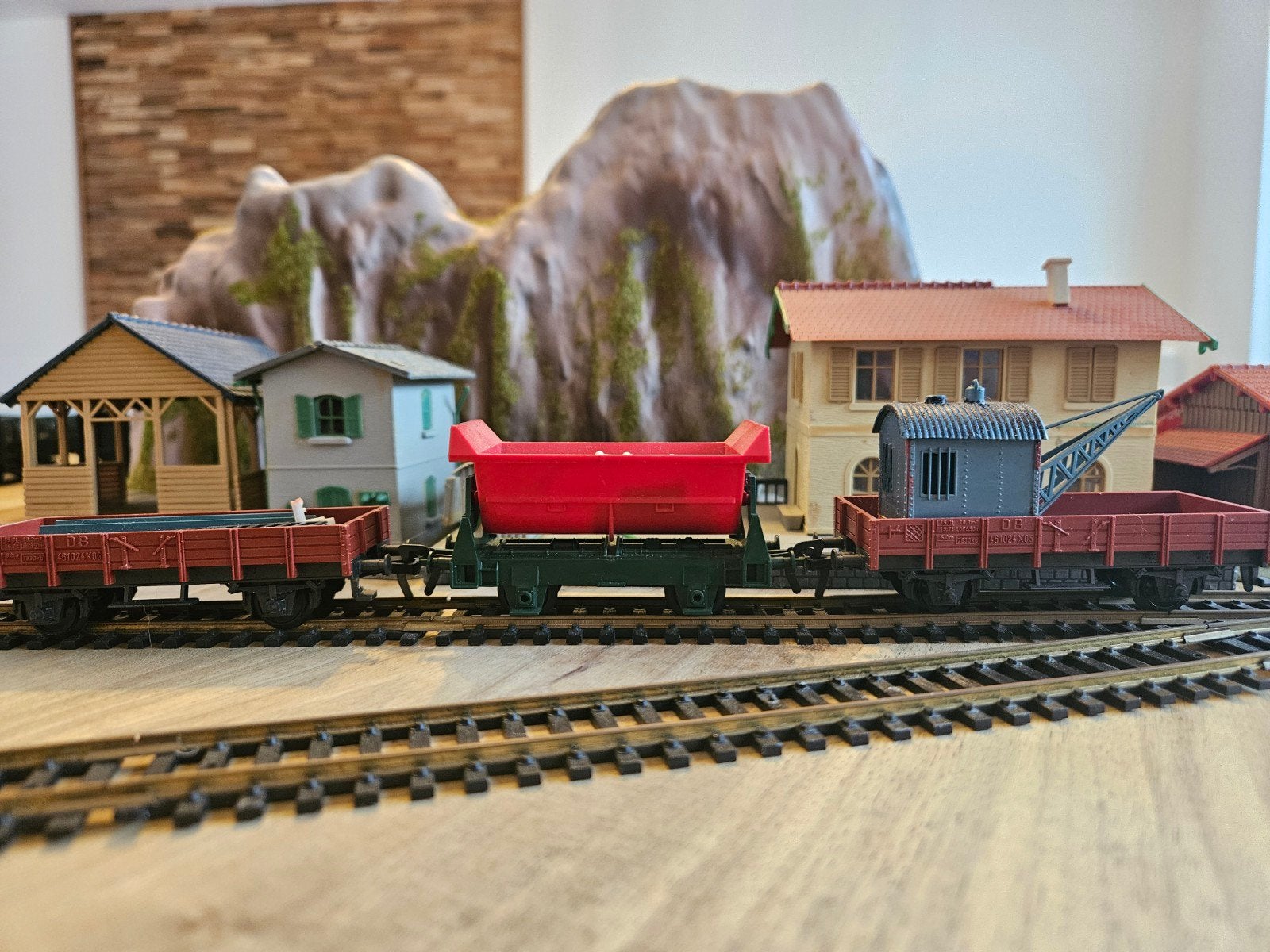 Set van 3 Lima H0 goederenwagons / werkwagons (Kraan, Kiep &, Ophalen of Verzenden