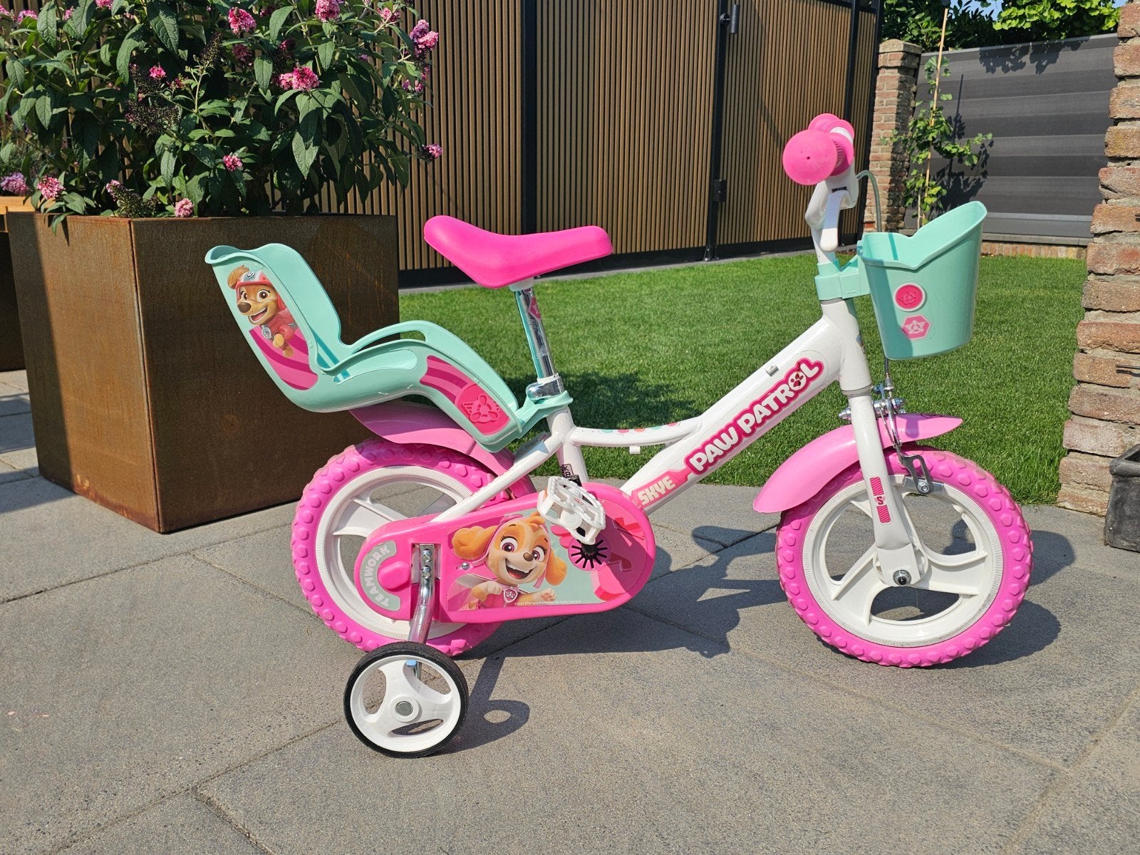 Paw Patrol Skye kinderfiets 12 inch met zijwieltjes, Fietsen en Brommers, Ophalen, Terugtraprem, Zijwieltjes, Dino Bikes